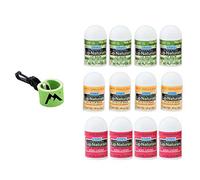 Essential LIP NATURALS - Mini bálsamo labial de varios sabores, 12 unidades, paquete con 1 mini funda de neopreno, soporte para bálsamo labial con clip giratorio por Mile LIP NATURALS Online (13