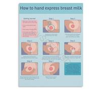 Essential New Parents Gift Breast Milk Storage Chart Guidelines Poster Educational Lactation Reference for Pumping Moms(Unframed,16x24inch(40x60cm))