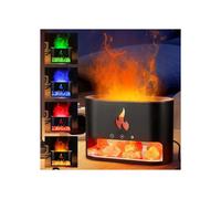 Essential oil diffuser and Himalayan salt crystal lamp, aromatherapy diffuser with flame effect