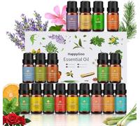 Essential Oils for Diffusers for Home, Diffuser Oil 18x10mL, Tea Tree, Lavender, Eucalyptus, Frankincense, Lemon Grass, Rosemary, Orange, Mint, Lemon, Cinnamon, Bergamot, Ylang-Ylang, Grapefruit, etc.