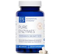 Essential Stacks- Enzimas digestivas puras (sin gluten, lácteos ni soja): 18 enzimas para la digestión, incluidas amilasa y lipasa