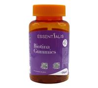 Essentialis Biotina Gummies, 2500mcg - 5000mcg de biotina, vitaminas y minerales-Ideales para mejorar el aspecto de tu piel, cabello y uñas-60 gominolas veganas. 1 o 2 al día-Mucho más que biotina