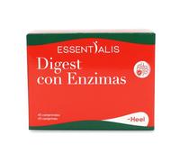 Essentialis Digest con Enzimas - con Hinojo, Jengibre, 5 Enzimas Digestivas y Carbonatos de Calcio y Sodio - Gases, Hinchazón y Digestiones Pesadas - Absorción Nutrientes - 45 comprimidos veganos