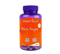 Essentialis Maca Negra 4000 mg · Maca Andina en Extracto 20:1 · Tribulus, Ginseng, Arginina, Zinc, Vitaminas B6 y B12 · Energía y Vitalidad · 120 Cápsulas Veganas · 4 Meses