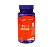 Essentialis Magnesio Carnitina - Supl. de Alta Energía Celular, Cansancio y Fatiga - Triple Magnesio (Malato, Citrato, Bisglicinato), L-Carnitina, Taurina y Vitamina B6 - 60 Cápsulas Veganas