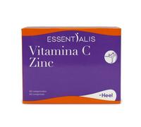 Essentialis Vitamina C + Zinc - 60 comprimidos veganos - 500 mg de vitamina C por comprimido - Con zinc para el sistema inmunitario - Sin colorantes ni sabores artificiales