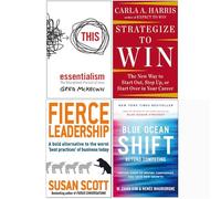 Essentialism, Strategize To Win, The Leadership Gap, Blue Ocean Shift 4 Books Collection Set