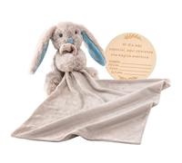 Essentials Ibiza Dou dou para Bebe | Peluche y Manta de Seguridad Extra Grande para Bebe Recién Nacido | Mantita de Seguridad | Doudou | Regalo Cesta para Bebé (Conejito Azul)