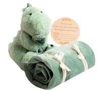 Essentials Ibiza Dou dou para Bebe | Peluche y Manta de Seguridad Extra Grande para Bebe Recién Nacido | Mantita de Seguridad | Doudou | Regalo Cesta para Bebé (Dinosaurio)