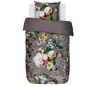 ESSENZA Juego de ropa de cama, 155 x 220 cm y 1 funda de almohada de 80 x 80 cm, 100% satén de algodón 205TC, diseño de flores