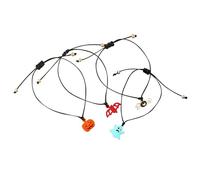 Esseur Pulsera de deseos de Halloween con tarjeta de felicitación, pulsera de abalorios de Halloween, recuerdo de fiesta, espeluznante, joyería de fiesta de Halloween