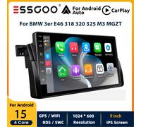 ESSGOO 4+64G para 15 Carplay sin varillas y Auto Radio de Coche Pantalla Táctil de 9 Pulgadas Autoradio Carplay para BMW 3er E46 M3 para 75 MGZT GPS NAVI RDS