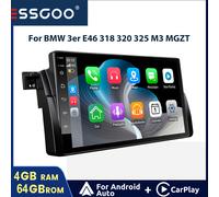 ESSGOO 4+64G Radio para Coche Inalámbrico con Carplay y Auto, Pantalla Táctil de 9 Pulgadas, 14, Autorradio Carplay para BMW E46 M3 75 MGZT GPS NAVI RDS