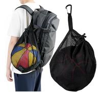 Esshogo 1 saco de pelota portátil, red de pelota negra, bolsa de baloncesto, redes de fútbol para pelotas, red de voleibol, red de fútbol para pelotas, red de fútbol para pelotas, bolsa de red para