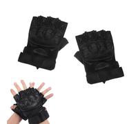 Esshogo Guantes de moto sin dedos de piel microfibra, ciclismo entrenamiento Bike Fitness Guantes de dedos, adecuados para actividades al aire libre, escalada, correr, senderismo, camping, ciclismo,