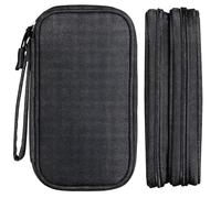 Esshogo Organizador de cables, funda de viaje, accesorios electrónicos, bolsa, bolsa universal organizador cables portátil para USB, tarjetas SD, cargador, disco duro, Negro , Clásico