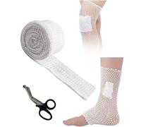 Esshogo Vendaje de malla elástica, venda de malla elástica, venda tubular elástica, venda tubular elástica con tijeras médicas para conectar