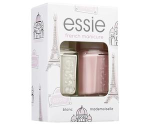 Essie, Kit de manicura francesa French Manicure, dúo de esmaltes tamaño estándar, Tonos 01 Blanc y 13 Mademoiselle