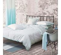 ESSIX Astor Funda nórdica, Algodón, Bleu Nuit/Turquoise, 200 x 200 cm