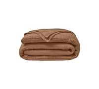 ESSIX Colcha de Panal Jacquard de algodón, yogui, Almendra, 260 x 240 cm, Color Azul