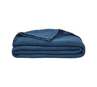 ESSIX - Manta Lisa de Gasa de algodón, 130 x 170 cm, Color Azul petróleo