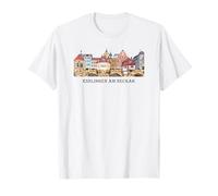 Esslingen Am Neckar, Vista de la Ciudad Dibujada a Mano Camiseta