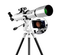 ESSLNB Telescopio para astronomía de adultos, apertura de 80 mm, 700 mm, telescopios refractores para principiantes, telescopio profesional de viaje de alta transmisión con adaptador de teléfono de