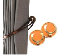 ESSMOKO Alzapaños Cortinas Gancho Gancho Fijo para Cortina de aleación de Aluminio Redondo y Moderno para Sala de Estar Dormitorio Hotel Borde Dorado y Naranja