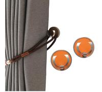 ESSMOKO Alzapaños Cortinas Gancho Gancho Fijo para Cortina de aleación de Aluminio Redondo y Moderno para Sala de Estar Dormitorio Hotel Borde Plateado y Naranja