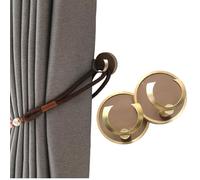 ESSMOKO Alzapaños Cortinas Gancho Gancho Fijo para Cortina de aleación de Aluminio Redondo y Moderno para Sala de Estar Dormitorio Hotel Color café con Borde Dorado