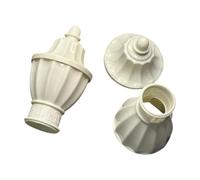 ESSMOKO Cubierta de Barra de Cortina 4 Barras de Cortina de plástico con Forma de Trofeo de 28mm, Accesorios Decorativos para la Cabeza, Color Blanco Roto, 28mm