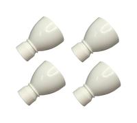 ESSMOKO Extremos de Barra de Cortina Material plástico, Extremo de Varilla Romana de 28mm, Accesorios Decorativos para Cabeza, Paquete de 4, Blanco Roto, 28mm