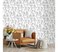 ESSMOKO Papel tapiz Adhesivo decorativo de PVC autoadhesivo impermeable para renovación de paredes y muebles del hogar boceto de una mujer 45 * 300cm