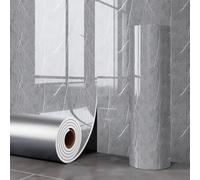 ESSMOKO Papel tapiz Papel pintado autoadhesivo impermeable con efecto mármol y imitación cerámica dorada para paredes de cocina y baño Twilight Frost 40 * 300cm