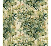 ESSMOKO Papel tapiz Papel pintado con fondo verde estilo palmeral del sudeste asiático para decoración de dormitorios estudios y cafeterías Palmeral 45 * 500cm