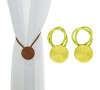 ESSMOKO Sujeta Cortinas Cortina con Hebilla Magnética Correas Y Cuerdas Trenzadas Cierre De Cortina De Poliéster De 30 Cm Adecuado para Sala De Estar Y Dormitorio Color Verde Fruta
