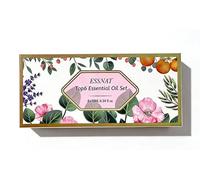 ESSNAT Juego de aceites esenciales naturales para difusor, 6 x 10 ml, aromaterapia, aceite aromático, juego de regalo para jabón, humidificador, spa, hogar, oficina, lavanda, naranja dulce, menta