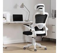 Esspoxi Silla Escritorio Oficina Juvenil Ergonomica Giratoria Despacho Chair Reposacabezas Ajustable 3D,Perchero Extraíble,Inclinación Giratoria,Soporte Espalda Dinámico,para Computadora (Blanco)