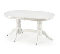 Esstisch Joseph Ausziehbar Weiß Jugendstil Oval 150-190x90x77 cm MDF
