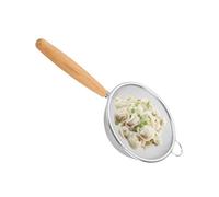 Essue de malla fina - de cocina de tamiz | Tapa de tamiz de colonia de cocina, 304 coladores de alimentos de acero inoxidable, filtro de malla con mango de madera para Th