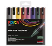 EST. 8 ROTULADORES UNI-BALL POSCA PC5M OSCUROS
