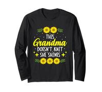 Esta abuela no teje, brilla tejiendo tejedora Nana Manga Larga