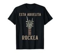 Esta Abuelita Rockea Mano de Esqueleto Music Rock Guitar Camiseta