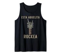 Esta Abuelita Rockea Mano de Esqueleto Music Rock Guitar Camiseta sin Mangas