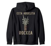 Esta Abuelita Rockea Mano de Esqueleto Music Rock Guitar Sudadera con Capucha