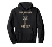 Esta Abuelita Rockea Mano de Esqueleto Music Rock Guitar Sudadera con Capucha