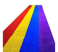 Esta Alfombra de césped Artificial arcoíris para Parques Infantiles al Aire Libre de 2 m x 2 m, césped sintético Colorido para Pistas de Aterrizaje, césped de simulación Grueso y encriptado