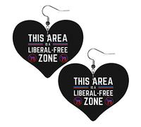 Esta área es una zona libre Liberal, pendientes de cuero para mujer, pendientes colgantes, colgante de corazón con gancho, regalos para niña adulta