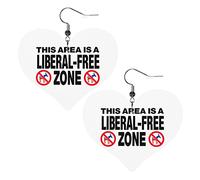 Esta área es una zona libre Liberal, pendientes de cuero para mujer, pendientes colgantes, colgante de corazón con gancho, regalos para niña adulta