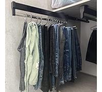 Esta Barra de Armario extraíble y retráctil, una Barra Deslizante de Alta Resistencia, Ahorra Ropa, es Ajustable en 500 mm y Puede soportar hasta 25 kg, lo Que la Hace Ideal para armarios PE